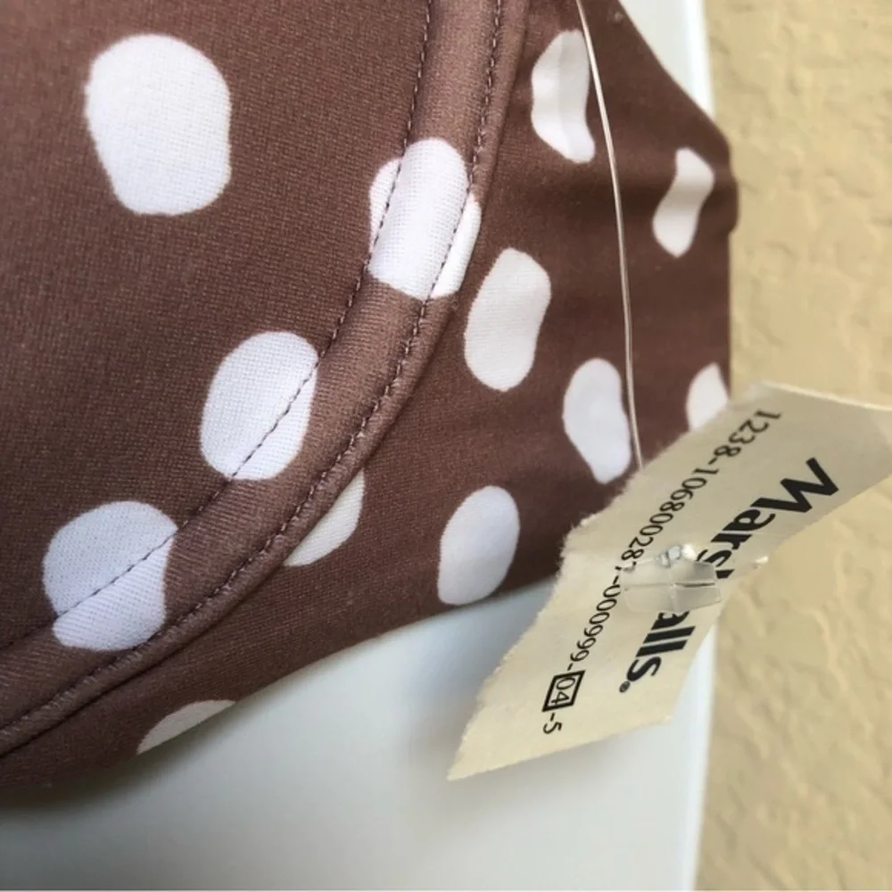 Abercrombie and Fitch taupe brown polka dot underwire bikini top xs - Picture 11 of 12